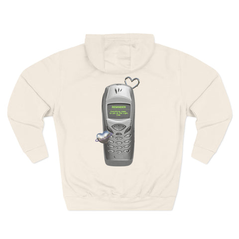 Heart Color-Block Fleece Hoodie • 3-Panel Cozy Streetwear Gift • Nostalgic Heart Graphic