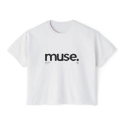 Trendy Women's Boxy Tee - 'Muse' Graphic Shirt for Stylish Comfort