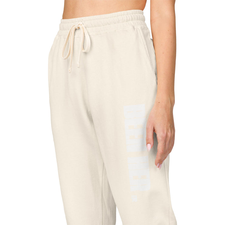 Garment-Dyed Fleece Sweatpants with Chic Graphics