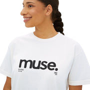Trendy Women's Boxy Tee - 'Muse' Graphic Shirt for Stylish Comfort