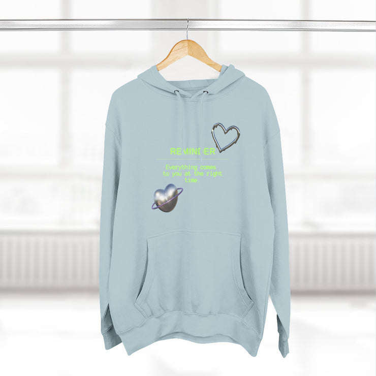 Heart Color-Block Fleece Hoodie • 3-Panel Cozy Streetwear Gift • Nostalgic Heart Graphic