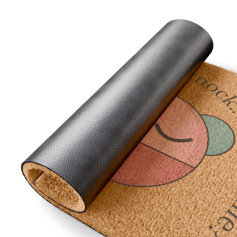Cute Knock Knock Doormat with Playful Design