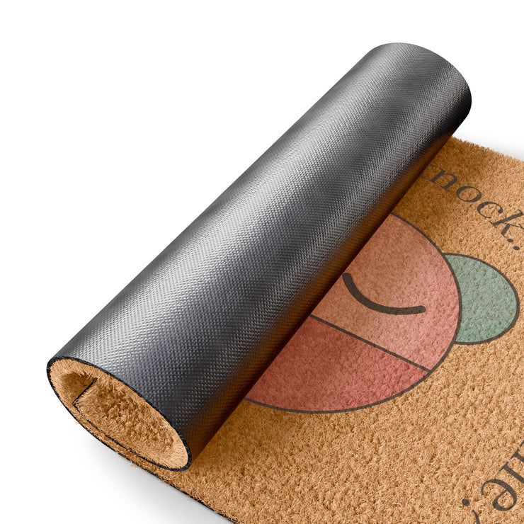 Cute Knock Knock Doormat with Playful Design