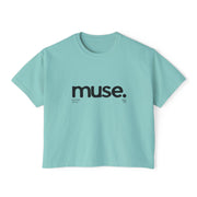 Trendy Women's Boxy Tee - 'Muse' Graphic Shirt for Stylish Comfort