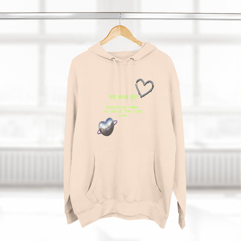 Heart Color-Block Fleece Hoodie • 3-Panel Cozy Streetwear Gift • Nostalgic Heart Graphic