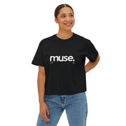 Trendy Women's Boxy Tee - 'Muse' Graphic Shirt for Stylish Comfort