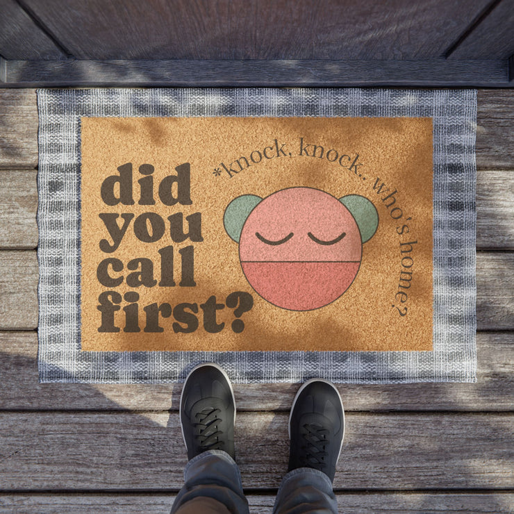 Cute Knock Knock Doormat with Playful Design