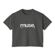 Trendy Women's Boxy Tee - 'Muse' Graphic Shirt for Stylish Comfort