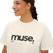 Trendy Women's Boxy Tee - 'Muse' Graphic Shirt for Stylish Comfort