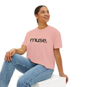 Trendy Women's Boxy Tee - 'Muse' Graphic Shirt for Stylish Comfort