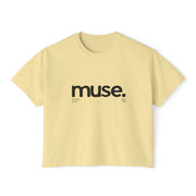 Trendy Women's Boxy Tee - 'Muse' Graphic Shirt for Stylish Comfort