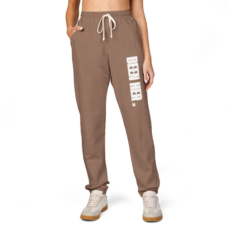 Garment-Dyed Fleece Sweatpants with Chic Graphics