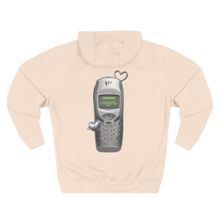 Heart Color-Block Fleece Hoodie • 3-Panel Cozy Streetwear Gift • Nostalgic Heart Graphic