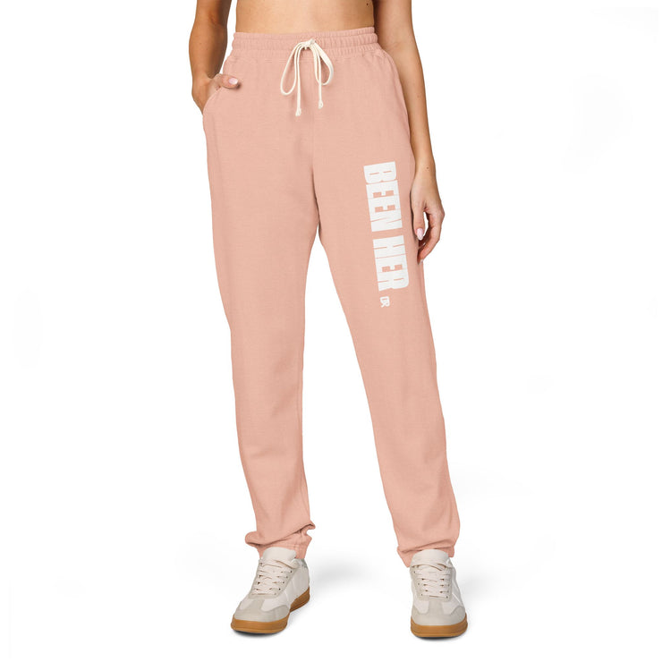 Garment-Dyed Fleece Sweatpants with Chic Graphics
