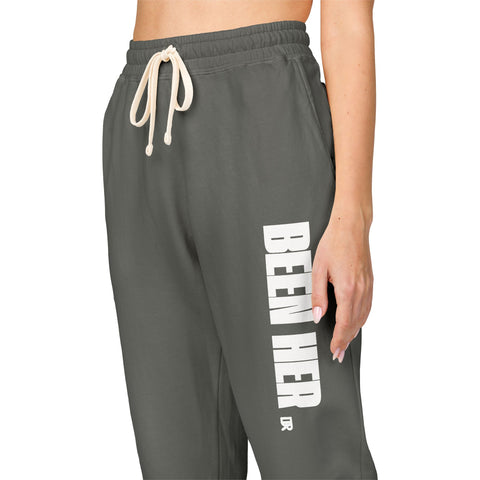 Garment-Dyed Fleece Sweatpants with Chic Graphics