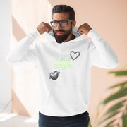 Heart Color-Block Fleece Hoodie • 3-Panel Cozy Streetwear Gift • Nostalgic Heart Graphic