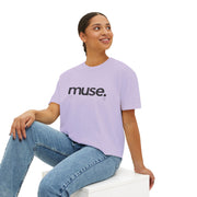 Trendy Women's Boxy Tee - 'Muse' Graphic Shirt for Stylish Comfort