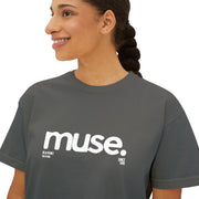 Trendy Women's Boxy Tee - 'Muse' Graphic Shirt for Stylish Comfort