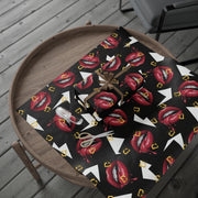 Wrapping Paper — Retro Lip Print Gift Wrap (Black Background)