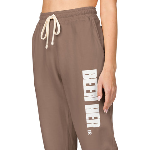 Garment-Dyed Fleece Sweatpants with Chic Graphics