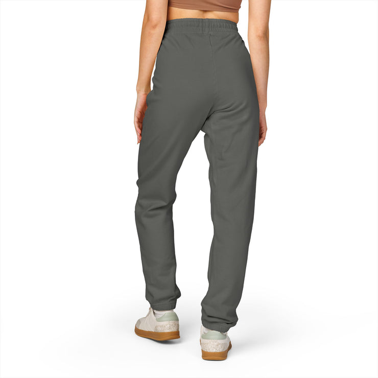 Garment-Dyed Fleece Sweatpants with Chic Graphics