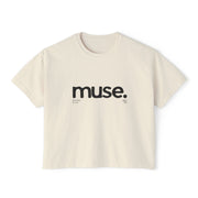 Trendy Women's Boxy Tee - 'Muse' Graphic Shirt for Stylish Comfort