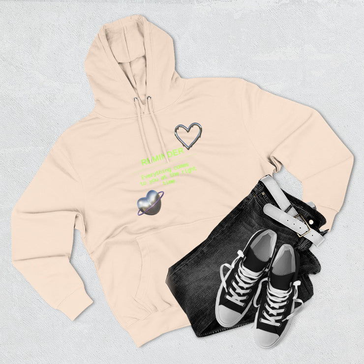 Heart Color-Block Fleece Hoodie • 3-Panel Cozy Streetwear Gift • Nostalgic Heart Graphic