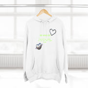 Heart Color-Block Fleece Hoodie • 3-Panel Cozy Streetwear Gift • Nostalgic Heart Graphic