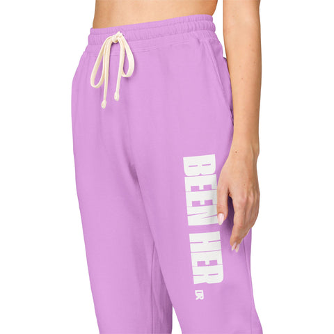 Garment-Dyed Fleece Sweatpants with Chic Graphics