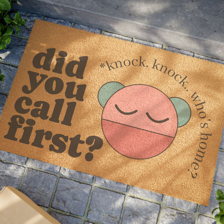 Cute Knock Knock Doormat with Playful Design