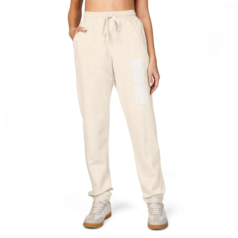 Garment-Dyed Fleece Sweatpants with Chic Graphics