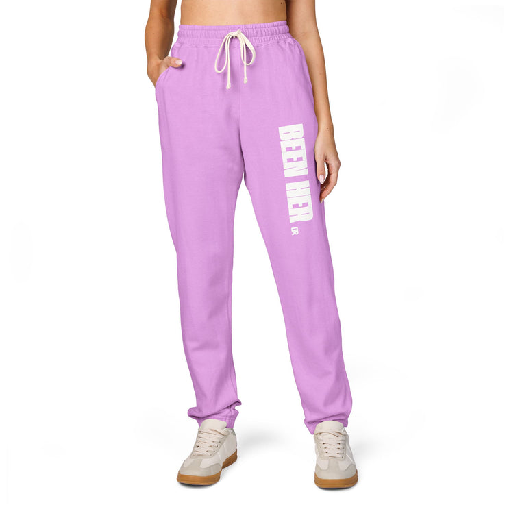 Garment-Dyed Fleece Sweatpants with Chic Graphics