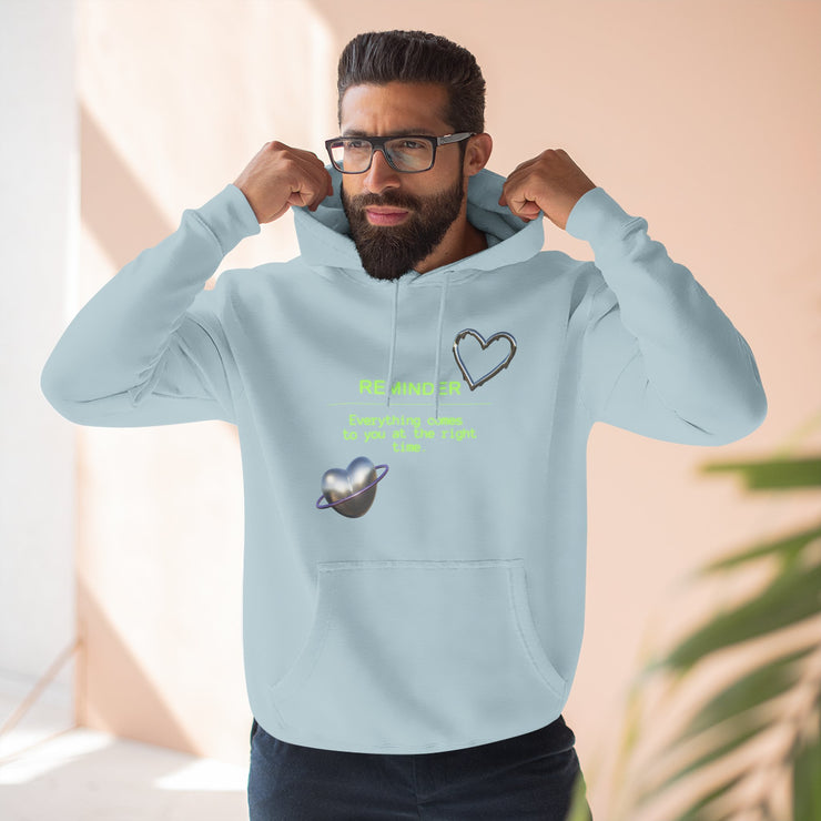 Heart Color-Block Fleece Hoodie • 3-Panel Cozy Streetwear Gift • Nostalgic Heart Graphic