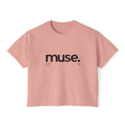 Trendy Women's Boxy Tee - 'Muse' Graphic Shirt for Stylish Comfort