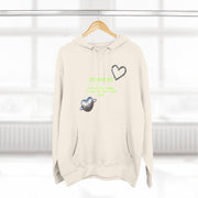 Heart Color-Block Fleece Hoodie • 3-Panel Cozy Streetwear Gift • Nostalgic Heart Graphic