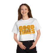 Cropped Graphic T-Shirt - Good Times, Peace & Prosperity