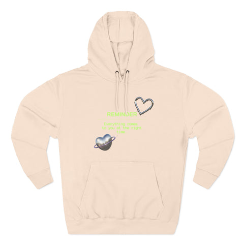 Heart Color-Block Fleece Hoodie • 3-Panel Cozy Streetwear Gift • Nostalgic Heart Graphic