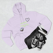 Heart Color-Block Fleece Hoodie • 3-Panel Cozy Streetwear Gift • Nostalgic Heart Graphic
