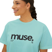 Trendy Women's Boxy Tee - 'Muse' Graphic Shirt for Stylish Comfort