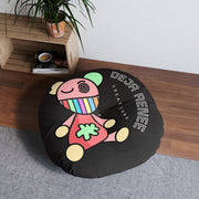 Colorful Round Tufted Floor Pillow - Whimsical Art & Comfort for Kids' Spaces