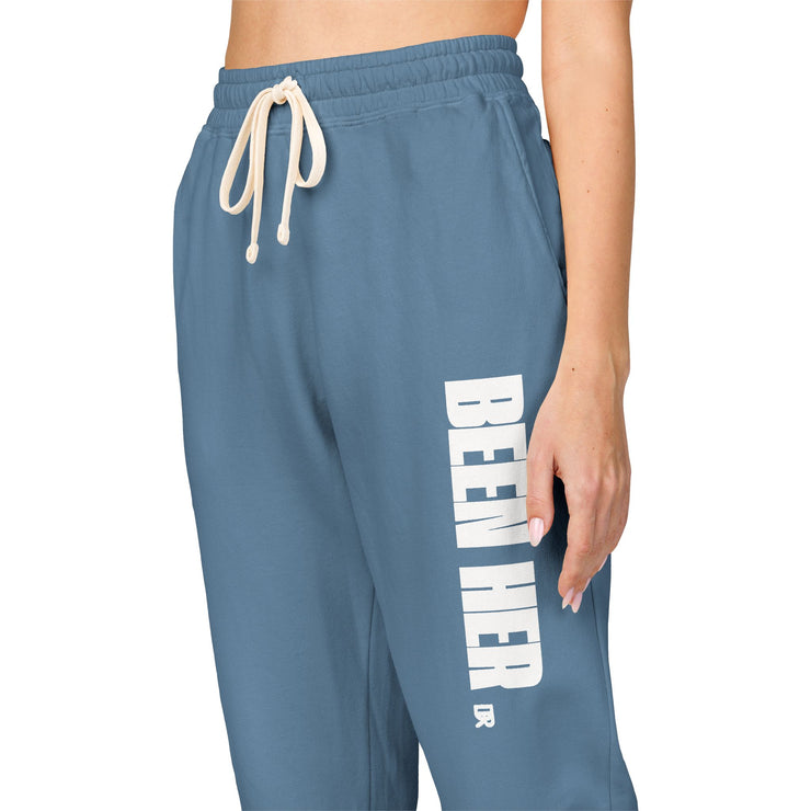 Garment-Dyed Fleece Sweatpants with Chic Graphics