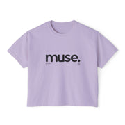 Trendy Women's Boxy Tee - 'Muse' Graphic Shirt for Stylish Comfort
