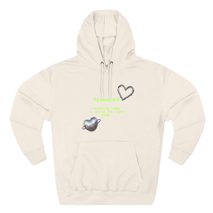 Heart Color-Block Fleece Hoodie • 3-Panel Cozy Streetwear Gift • Nostalgic Heart Graphic